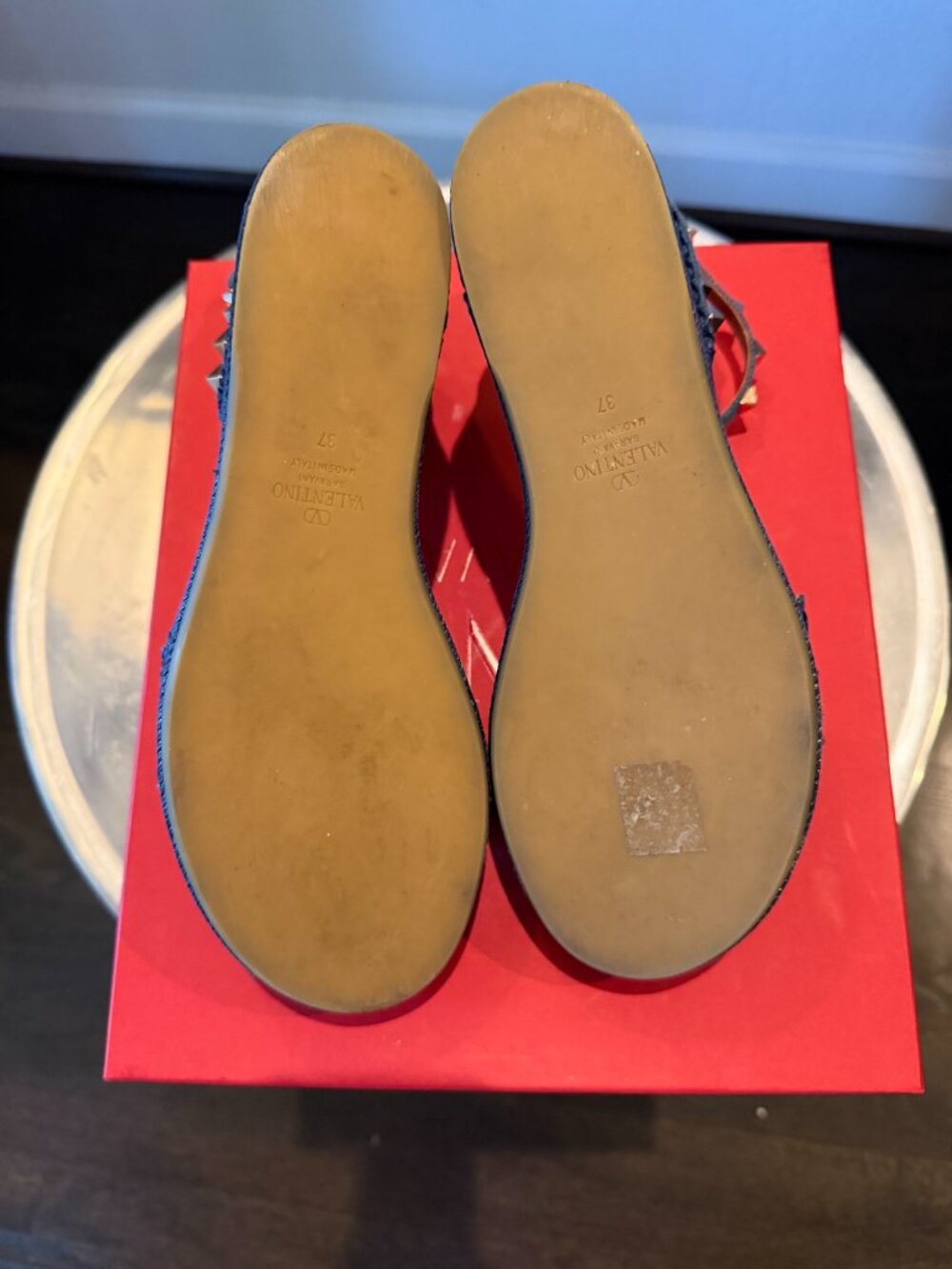 Valentino Rockstud Denim Espadrilles  Size 37 - Picture 9 of 14